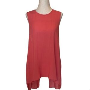 BCBGMaxAzria Pink Coral Sleeveless Top Draped Back Tank Blouse Size M